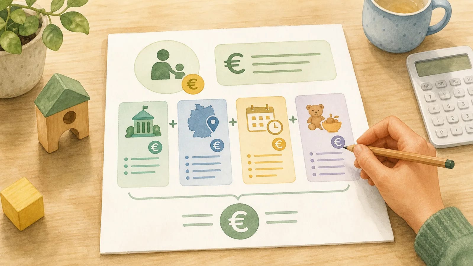 Illustration zu Kosten, Jugendamt, Region und Betreuungsumfang bei einer Tagesmutter